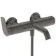Ideal Standard Badearmatur in mattem Grau mit integrierter Handbrause und einem Hebel zur Temperatureinstellung, montiert auf einer Wand.